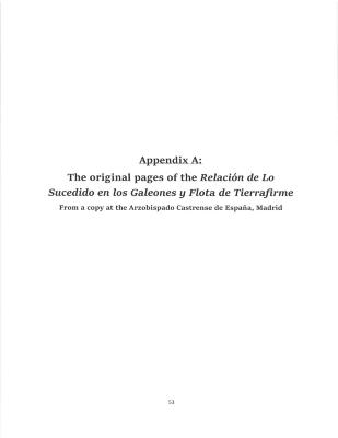 The 1622 Tierra Firme Fleet - An Account of the Disaster and the People - Appendix A