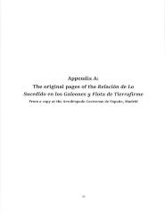 The 1622 Tierra Firme Fleet - An Account of the Disaster and the People - Appendix A